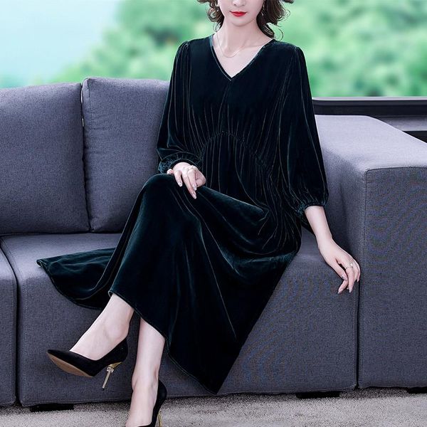 casual dresses women elegant bodycon v-neck midi dress autumn winter korean vintage solid party vestido 2021 velvet thick warm, Black;gray
casual dresses women elegant bodycon v-neck midi dress autumn winter korean vintage solid party vestido 2021 velvet thick warm, Black;gray