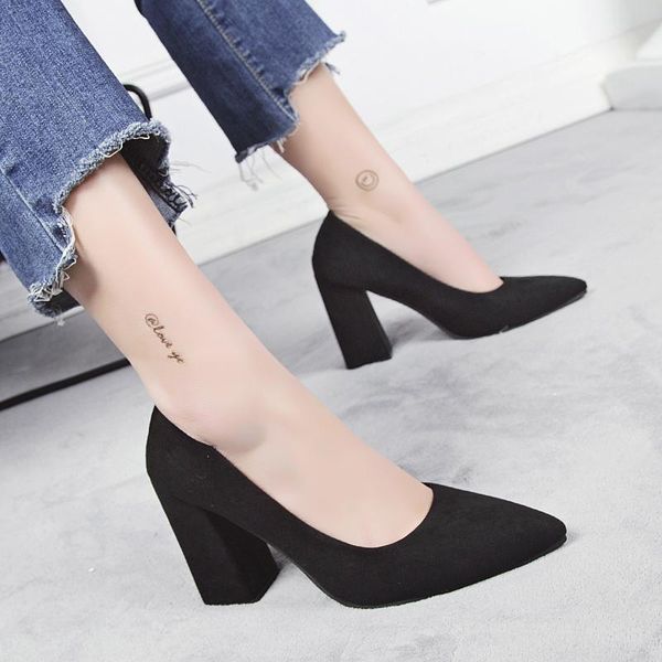 dress shoes black high heels 2021 spring and autumn all-match work female korean pointed shallow mouth suede thick heel
dress shoes black high heels 2021 spring and autumn all-match work female korean pointed shallow mouth suede thick heel
