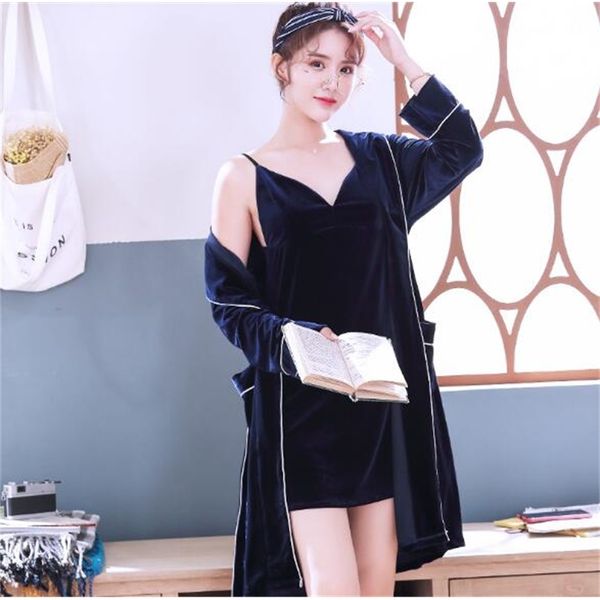pyjamas fdfklak gold velvet warm sleepwear women autumn winter bathrobe two piece nightwear robe set lounge wear home clothes q5m9, Black;white
pyjamas fdfklak gold velvet warm sleepwear women autumn winter bathrobe two piece nightwear robe set lounge wear home clothes q5m9, Black;white