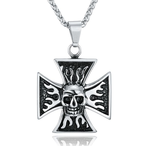 new fashion hip hop punk style skull cross pendant necklace for man jewelry wholesale, Silver
new fashion hip hop punk style skull cross pendant necklace for man jewelry wholesale, Silver