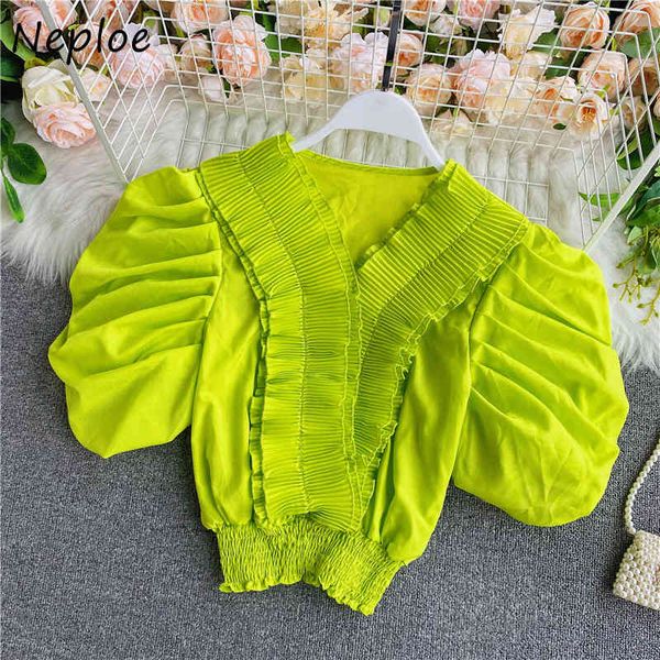 neploe court style ol solid blouse women v neck pullover short sleeve blusas summer all match ladies holiday 210510, White
neploe court style ol solid blouse women v neck pullover short sleeve blusas summer all match ladies holiday 210510, White