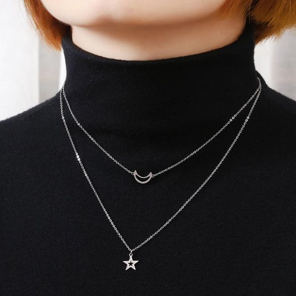 pendant necklaces simple fashion cross heart moon necklace choker for women men stainless steel jewelry clavicle chain hip hop gifts, Silver
pendant necklaces simple fashion cross heart moon necklace choker for women men stainless steel jewelry clavicle chain hip hop gifts, Silver