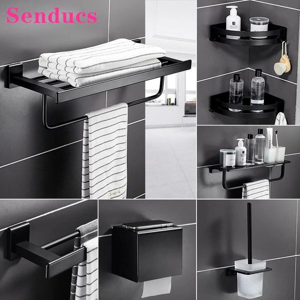 bath hardware set quality stainless steel bathroom accessories matte black towel rack paper holder accessory
bath hardware set quality stainless steel bathroom accessories matte black towel rack paper holder accessory