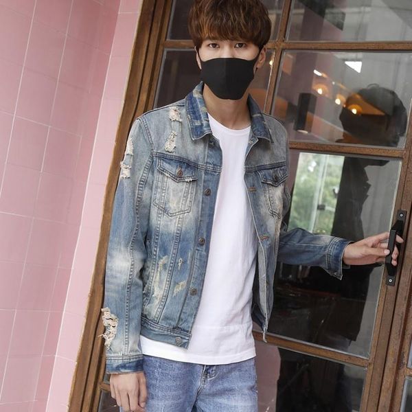 men's jackets fashion loose fit hole ripped mens denim long sleeve single breasted lapel streetwear male outerwear coats plus size, Black;brown
men's jackets fashion loose fit hole ripped mens denim long sleeve single breasted lapel streetwear male outerwear coats plus size, Black;brown