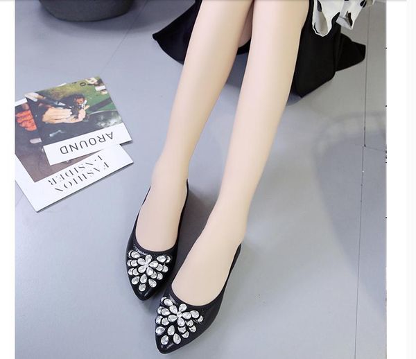 women's shoes spring and autumn flat bottom pointed end @2369, Black
women's shoes spring and autumn flat bottom pointed end @2369, Black