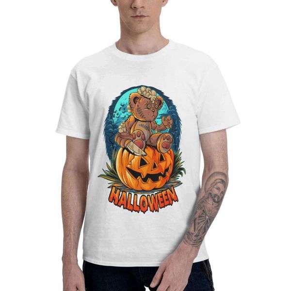 men's t-shirts a cute halloween teddy bear with knife sitting on pumpkin fun sleeve crewneck pure cotton graphic printed t-shirt, White;black
men's t-shirts a cute halloween teddy bear with knife sitting on pumpkin fun sleeve crewneck pure cotton graphic printed t-shirt, White;black