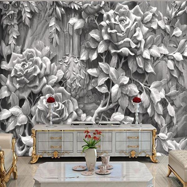 wallpapers custom po mural european 3d carving flowers pattern grey non-woven wallpaper bedroom living room sofa background wall decor 
wallpapers custom po mural european 3d carving flowers pattern grey non-woven wallpaper bedroom living room sofa background wall decor