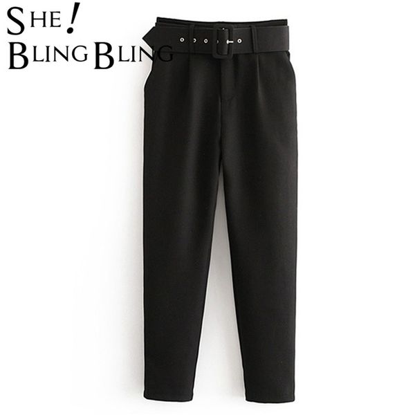 sheblingbling za woman trousers traf straight pants elegant office lady career sashes casual female ankle length oem 211115, Black;white
sheblingbling za woman trousers traf straight pants elegant office lady career sashes casual female ankle length oem 211115, Black;white