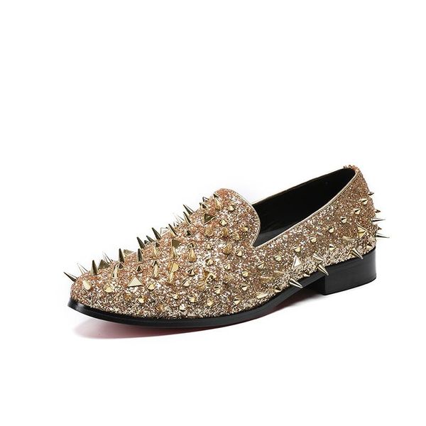 dress shoes shiny gold spiked rivets loafers men casual red black sequins wedding flats bottoms slip on moccasins
dress shoes shiny gold spiked rivets loafers men casual red black sequins wedding flats bottoms slip on moccasins