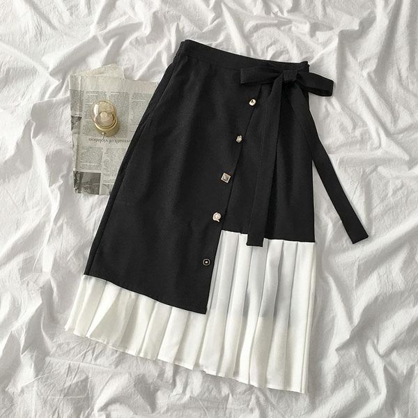 irregular han edition bowknot pleated skirts the spring and summer 2021 women's joining together a-line skirt, Black
irregular han edition bowknot pleated skirts the spring and summer 2021 women's joining together a-line skirt, Black