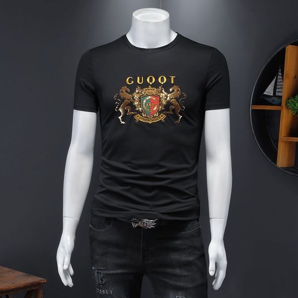 fashion t shirts 2021 summer men's round neck short sleeve mercerized cotton sequin embroidery, White;black
fashion t shirts 2021 summer men's round neck short sleeve mercerized cotton sequin embroidery, White;black