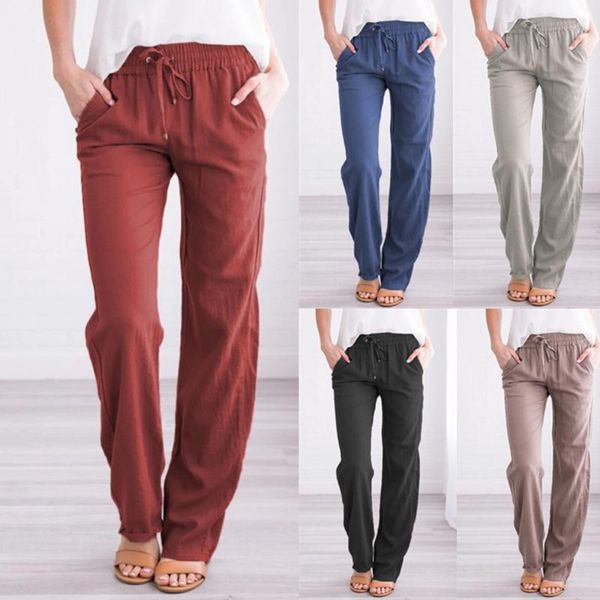 women's pants & capris loose solid color elastic waist casual trousers autumn cotton linen retro ladies straight pantalones de mujer, Black;white
women's pants & capris loose solid color elastic waist casual trousers autumn cotton linen retro ladies straight pantalones de mujer, Black;white