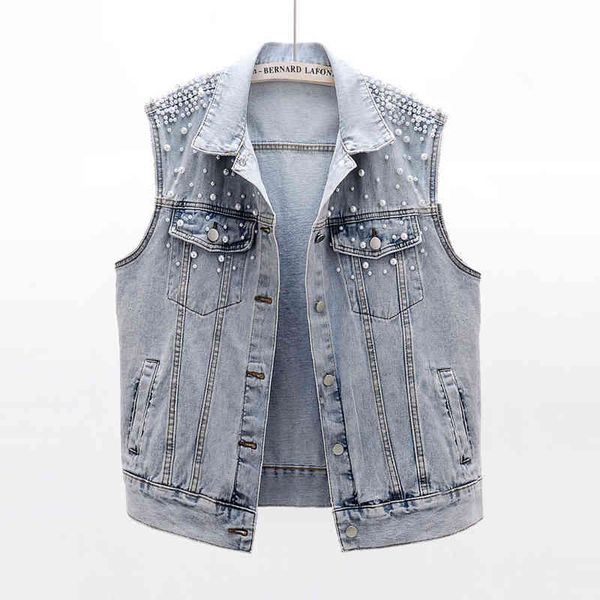 women's jackets jackets pearls beading women sleeveless denim vests spring summer female all match loose waistcoat cldc, Black;brown
women's jackets jackets pearls beading women sleeveless denim vests spring summer female all match loose waistcoat cldc, Black;brown