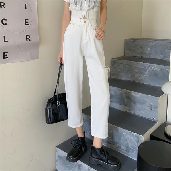 women's jeans ankle length white women vintage chic holes high waist straight denim pants plus size streetwear korean style trouser gir, Blue
women's jeans ankle length white women vintage chic holes high waist straight denim pants plus size streetwear korean style trouser gir, Blue