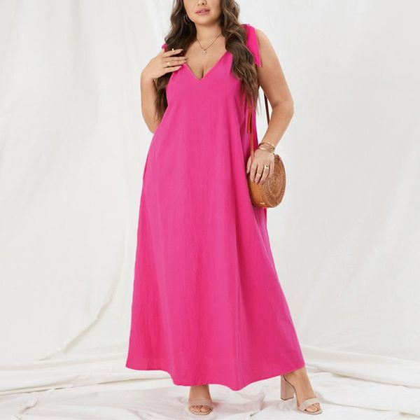 plus size dresses women summer strap 2022 fashion long maxi vestidos casual solid lace up sundress lady loose a-line robe, Black
plus size dresses women summer strap 2022 fashion long maxi vestidos casual solid lace up sundress lady loose a-line robe, Black