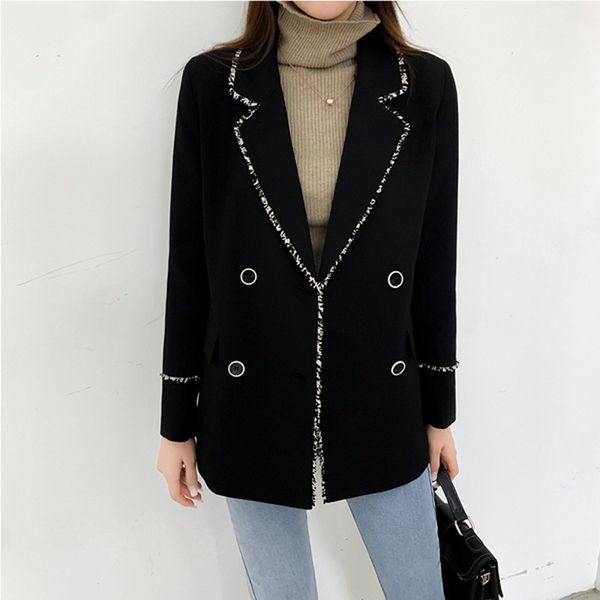 office ladies double breasted pocket patchwork tassel blazer and jacket work suit long sleeve notched female blazer coat 210514, White;black
office ladies double breasted pocket patchwork tassel blazer and jacket work suit long sleeve notched female blazer coat 210514, White;black