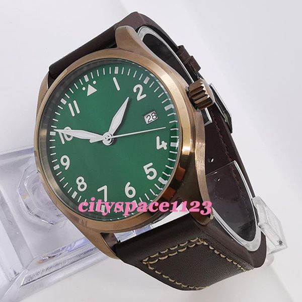 wristwatches 40mm black/green nh35a automatic movement brass coated black pvd case waterproof luminous mechanical mens watch, Slivery;brown
wristwatches 40mm black/green nh35a automatic movement brass coated black pvd case waterproof luminous mechanical mens watch, Slivery;brown