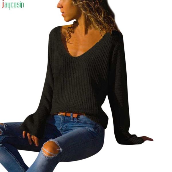 women's sweaters jaycosin fashion womens 2021 casual long sleeve jumper v neck solid color female sweater knit femme, White;black
women's sweaters jaycosin fashion womens 2021 casual long sleeve jumper v neck solid color female sweater knit femme, White;black