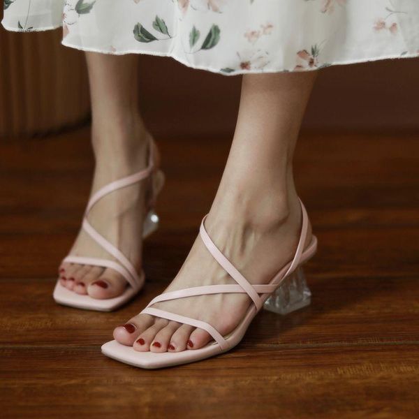 women square high heel sandals open toe ankle strap pumps shoes slingback criss cross summer size 33-39, Black
women square high heel sandals open toe ankle strap pumps shoes slingback criss cross summer size 33-39, Black