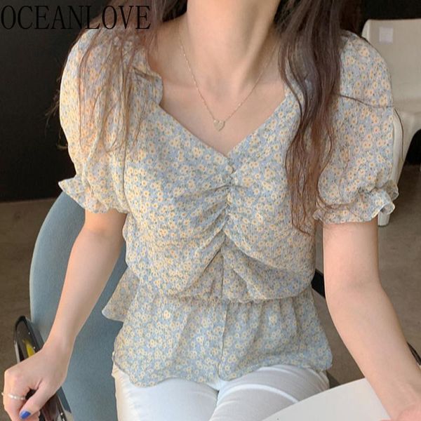 women's blouses & shirts oceanlove gentle floral women v neck chiffon summer korean style sweet ruffles blusas 2021 girls 17138, White
women's blouses & shirts oceanlove gentle floral women v neck chiffon summer korean style sweet ruffles blusas 2021 girls 17138, White