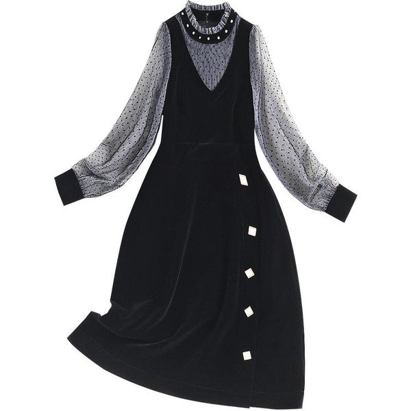 fashion women's clothing 2021 spring brand design retro party style dress casual dresses, Black;gray
fashion women's clothing 2021 spring brand design retro party style dress casual dresses, Black;gray