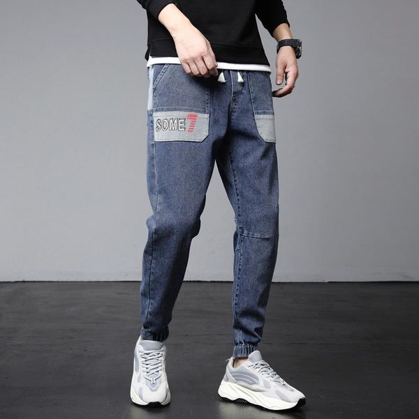 spring and autumn korean jeans men's casual loose wide-legged straight student tide brand cropped trousers, Blue
spring and autumn korean jeans men's casual loose wide-legged straight student tide brand cropped trousers, Blue