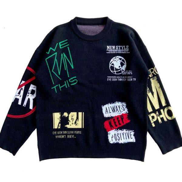 men's sweaters large embroidered male sweater, casual long sleeve black loose, autumn vwx8, White;black
men's sweaters large embroidered male sweater, casual long sleeve black loose, autumn vwx8, White;black