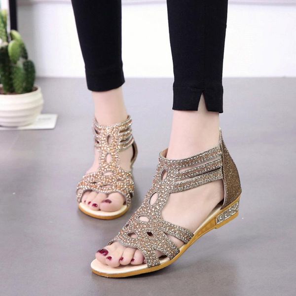 summer retro sandals women crystal elegant shiny fashion fish mouth hollow roma shoes sandalia, Black
summer retro sandals women crystal elegant shiny fashion fish mouth hollow roma shoes sandalia, Black