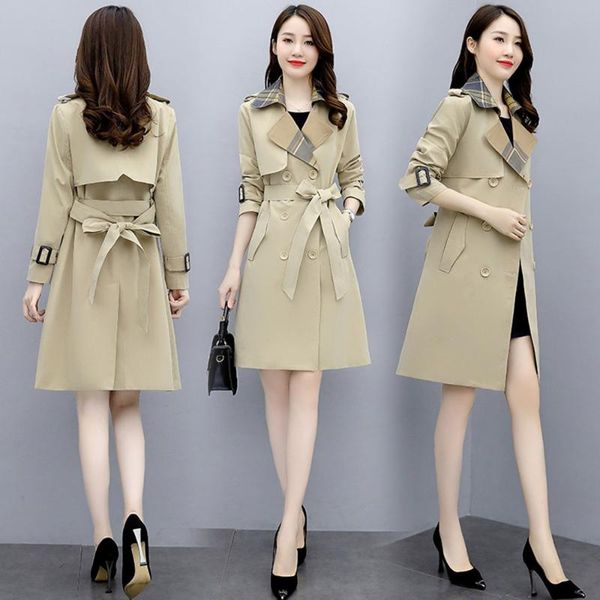 women's trench coats windbreaker jacket women mid-length 2021 spring autumn loose temperament plaid lapel british style fashion chic co, Tan;black
women's trench coats windbreaker jacket women mid-length 2021 spring autumn loose temperament plaid lapel british style fashion chic co, Tan;black