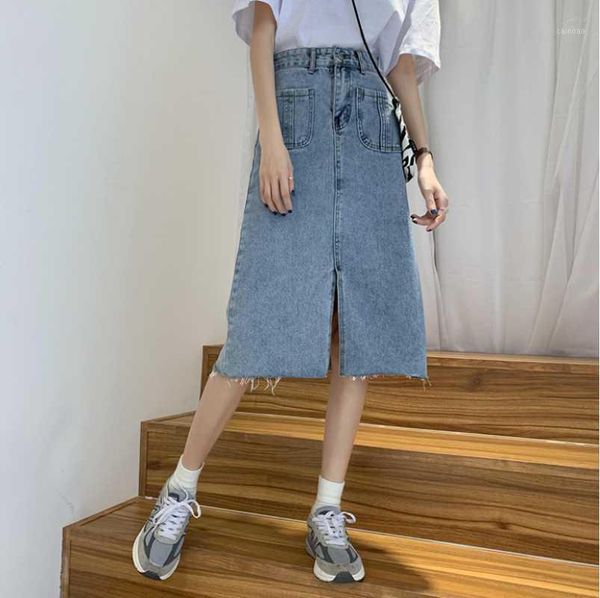 denim skirt female summer 2021 korean style design high waist thin a-line package hip split mid-length skirts, Black
denim skirt female summer 2021 korean style design high waist thin a-line package hip split mid-length skirts, Black
