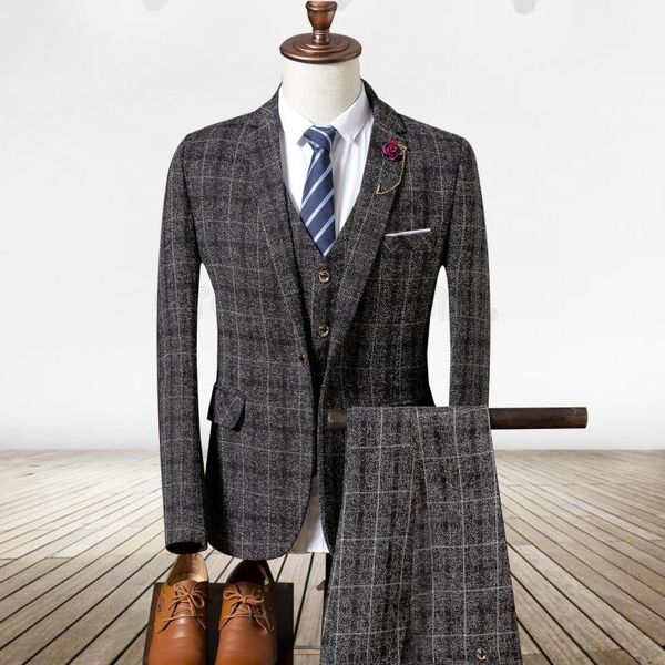 men's suits & blazers vest (jacket + pants) slim suit, high-end business plaid suit jacket, wedding banquet dress three-piece, White;black
men's suits & blazers vest (jacket + pants) slim suit, high-end business plaid suit jacket, wedding banquet dress three-piece, White;black