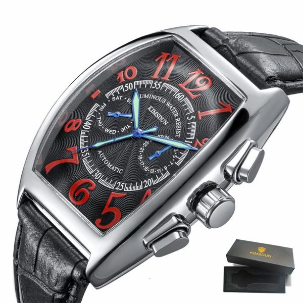 relogio luxe fashion brand kimsdun men tonneau date display casual lighting automatic mechanical watches clock leather tape, Slivery;brown
relogio luxe fashion brand kimsdun men tonneau date display casual lighting automatic mechanical watches clock leather tape, Slivery;brown