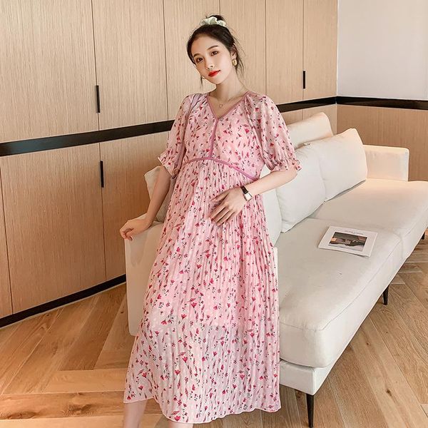 pregnant women summer dress fashion v-neck high waist short sleeve maternity chiffon dresses elegant floral pregnancy clothes, White
pregnant women summer dress fashion v-neck high waist short sleeve maternity chiffon dresses elegant floral pregnancy clothes, White