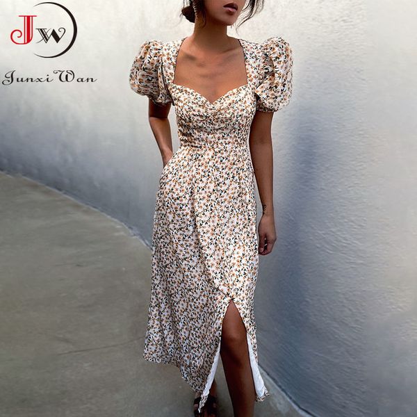 women floral print summer long dress puff short sleeve v neck split party elegant boho beach vestidos robe 210510, Black;gray
women floral print summer long dress puff short sleeve v neck split party elegant boho beach vestidos robe 210510, Black;gray
