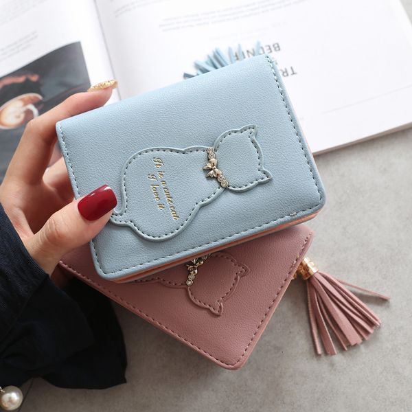 wallet women's cat decorative tassel short vertical two fold 2021 buckle can hold change, Red;black
wallet women's cat decorative tassel short vertical two fold 2021 buckle can hold change, Red;black