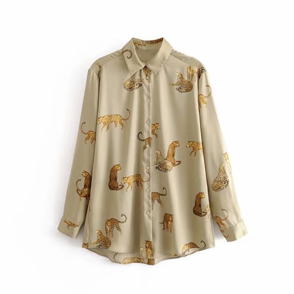 spring women animal printing long sleeve shirt casual lady turndown collar blouse loose s6603 210430, White
spring women animal printing long sleeve shirt casual lady turndown collar blouse loose s6603 210430, White