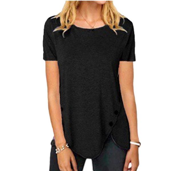 women's t-shirt casual button women t-shirts short sleeve cotton summer irregular black shirts tee 5xl plus size o-neck pullovers, White
women's t-shirt casual button women t-shirts short sleeve cotton summer irregular black shirts tee 5xl plus size o-neck pullovers, White