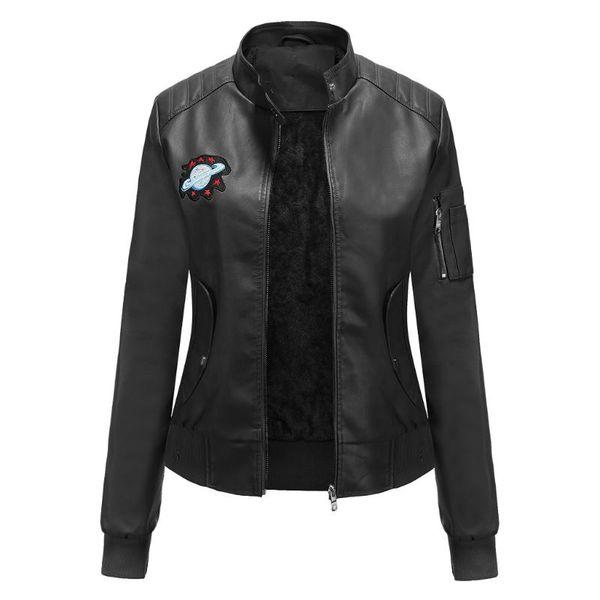 women's leather & faux 2021 style casual jacket velvet coat motorcycle jackets 5-color available with wool lining, Black
women's leather & faux 2021 style casual jacket velvet coat motorcycle jackets 5-color available with wool lining, Black