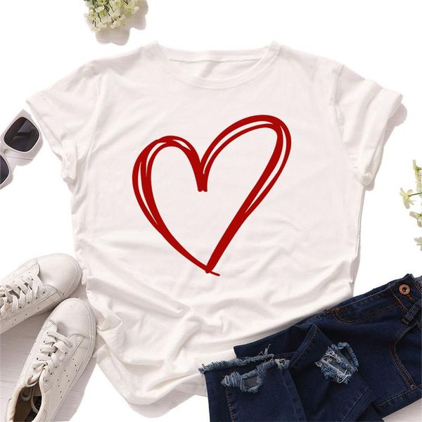 women's t-shirt tshirt women love red heart t shirt kawaii korean style aesthetic gothic cotton plus size short sleeve tees clothes, White
women's t-shirt tshirt women love red heart t shirt kawaii korean style aesthetic gothic cotton plus size short sleeve tees clothes, White