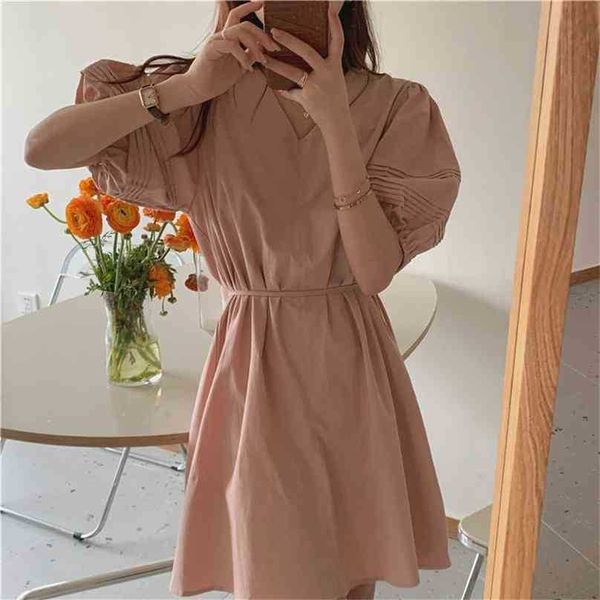 summer puff sleeve women solid gentle mini dresses retro loose sweet v-neck casual chic elegant vestidos 210525, Black;gray
summer puff sleeve women solid gentle mini dresses retro loose sweet v-neck casual chic elegant vestidos 210525, Black;gray