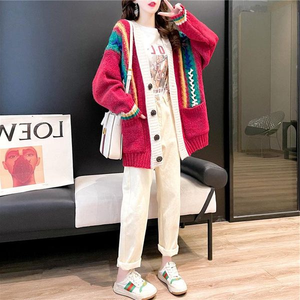 women's knits & tees explosive spring 2021 korean version loose lazy thick sweater cardigan female niche design sense jacket y096, White
women's knits & tees explosive spring 2021 korean version loose lazy thick sweater cardigan female niche design sense jacket y096, White