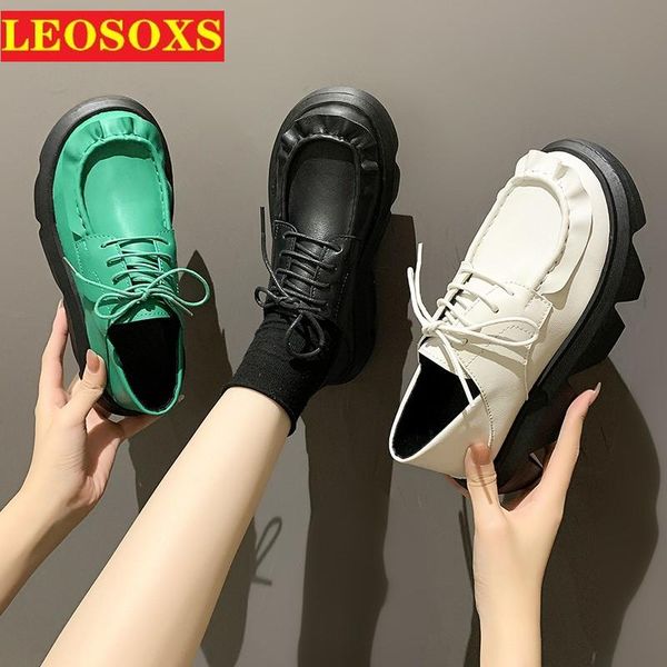 dress shoes small leather fall 2021 loafers with thick soles and round heads ladle loose base single for women, Black
dress shoes small leather fall 2021 loafers with thick soles and round heads ladle loose base single for women, Black