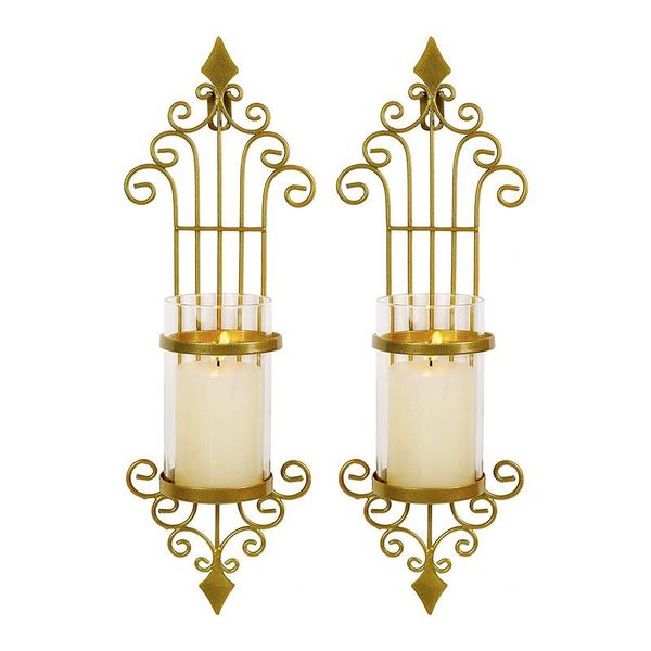 candle holders 2 pcs wall sconce holder, antique-style golden metal art decorations for living room, bathroom, dining room
candle holders 2 pcs wall sconce holder, antique-style golden metal art decorations for living room, bathroom, dining room
