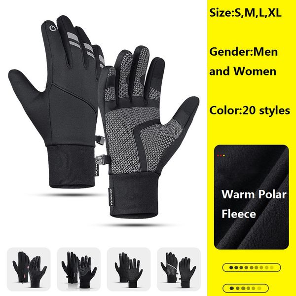 Image of Full Finger Touch Screen Thermal Warm Cycling Gloves Winter Women Windproof Bicycle Bike Ski Outdoor Camping Hiking Motorcycle Glove Men