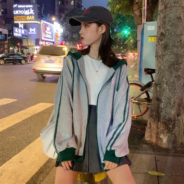 women's jackets clothing casual oversize korean hooded zipper coats harajuku spring fall winter streetwear ladies ulzzang, Black;brown
women's jackets clothing casual oversize korean hooded zipper coats harajuku spring fall winter streetwear ladies ulzzang, Black;brown