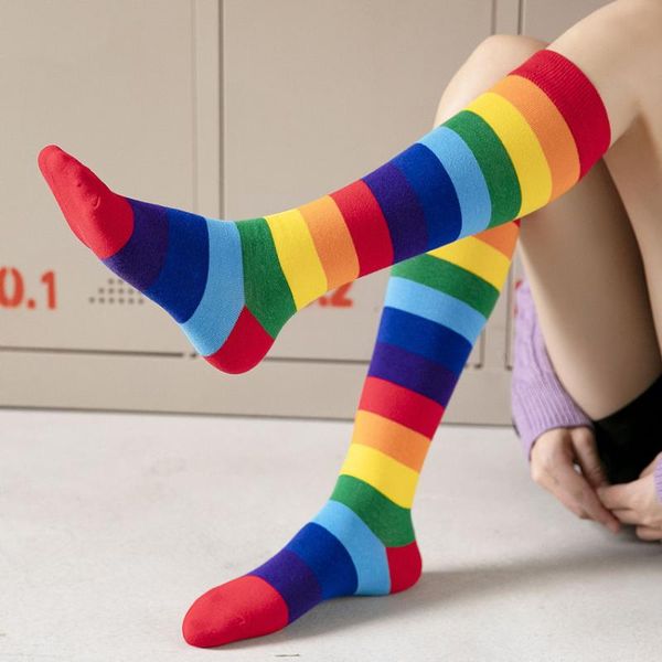 7-color rainbow knee-length stripes korean trend street colorful japanese calf high tube candy color cotton stockings woman socks & hos, Black;white
7-color rainbow knee-length stripes korean trend street colorful japanese calf high tube candy color cotton stockings woman socks & hos, Black;white