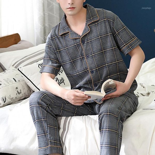 men's sleepwear spring summer cotton pijama for men casual short sleeve plaid pajama set breathable plus size pyjamas male home, Black;brown
men's sleepwear spring summer cotton pijama for men casual short sleeve plaid pajama set breathable plus size pyjamas male home, Black;brown