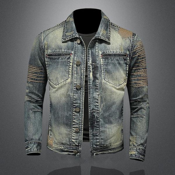 men's jackets 2021 spring autumn pure color embroidered single breasted slim retro long sleeve denim jacket, Black;brown
men's jackets 2021 spring autumn pure color embroidered single breasted slim retro long sleeve denim jacket, Black;brown