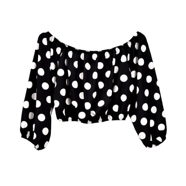 ladies women clothes summer fashion slash dot chiffon blouse woman off shoulder crop streetwear shirts women's blouses, White
ladies women clothes summer fashion slash dot chiffon blouse woman off shoulder crop streetwear shirts women's blouses, White