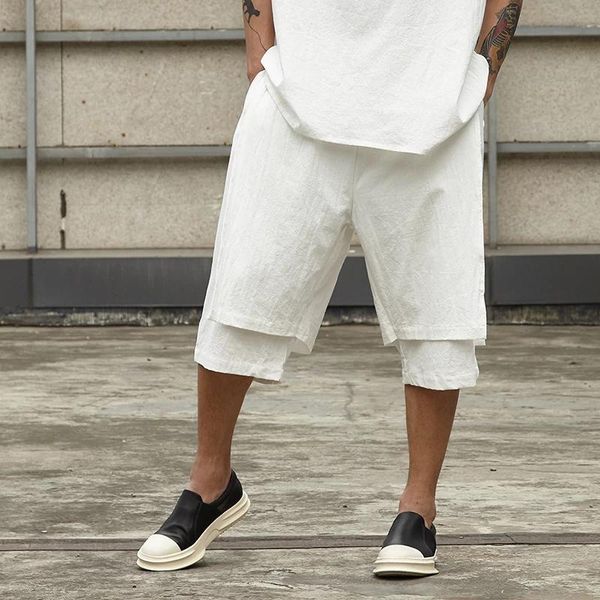 men's pants thin loose casual white shorts tide wide leg solid color summer cotton hougong short, Black
men's pants thin loose casual white shorts tide wide leg solid color summer cotton hougong short, Black